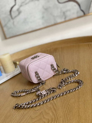 Chanel A81193 Mini Vanity with chain Calfskin Sliver Pink - Default Title - View 3