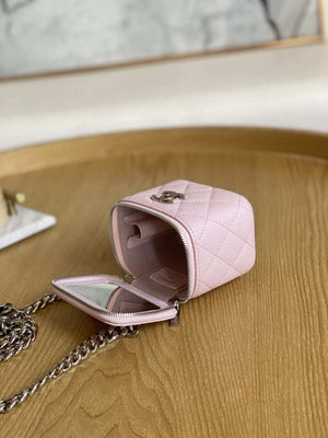 Chanel A81193 Mini Vanity with chain Calfskin Sliver Pink - Default Title - View 8