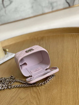 Chanel A81193 Mini Vanity with chain Calfskin Sliver Pink - Default Title - View 9