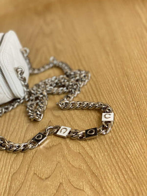 Chanel A81193 Mini Vanity with chain Calfskin Slivery White - Default Title - View 5