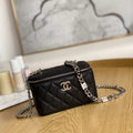 Chanel A81194 Vanity with chain Calfskin Sliver Black - Default Title - View 1