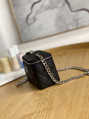 Chanel A81194 Vanity with chain Calfskin Sliver Black - Default Title - View 7