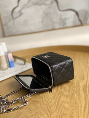 Chanel A81194 Vanity with chain Calfskin Sliver Black - Default Title - View 8