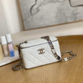 Chanel A81194 Vanity with chain Calfskin Sliver White - Default Title - View 1