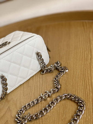 Chanel A81194 Vanity with chain Calfskin Sliver White - Default Title - View 3