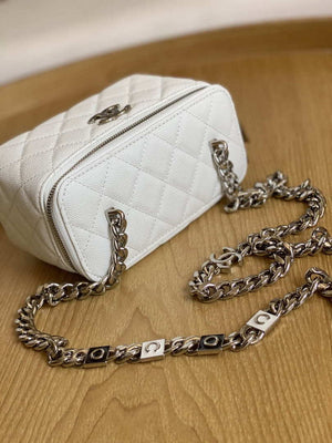 Chanel A81194 Vanity with chain Calfskin Sliver White - Default Title - View 4