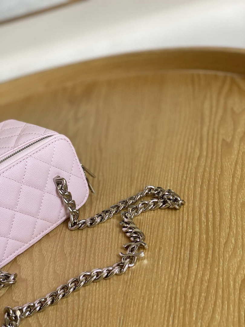 Chanel A81194 Vanity with chain Calfskin Sliver Pink - Default Title - View 4