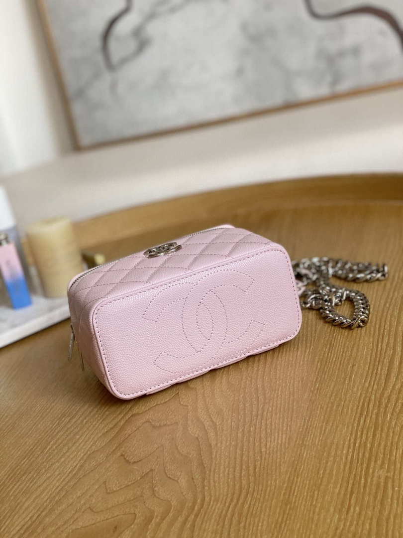 Chanel A81194 Vanity with chain Calfskin Sliver Pink - Default Title - View 6
