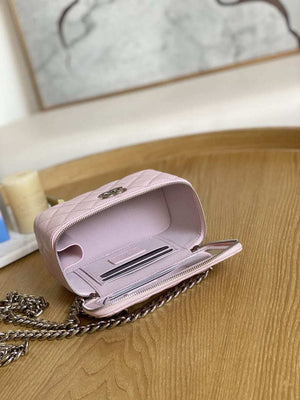 Chanel A81194 Vanity with chain Calfskin Sliver Pink - Default Title - View 9