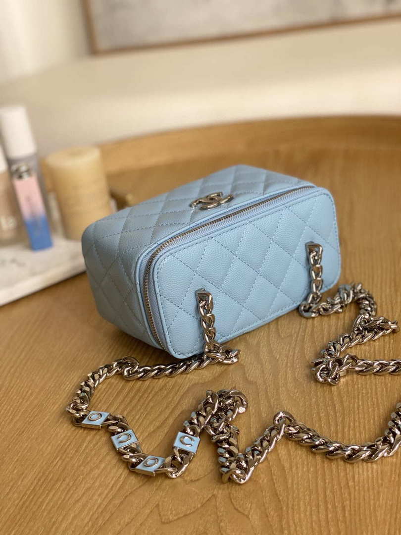 Chanel A81194 Vanity with chain Calfskin Sliver Light Blue - Default Title - View 3