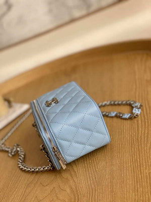 Chanel A81194 Vanity with chain Calfskin Sliver Light Blue - Default Title - View 4