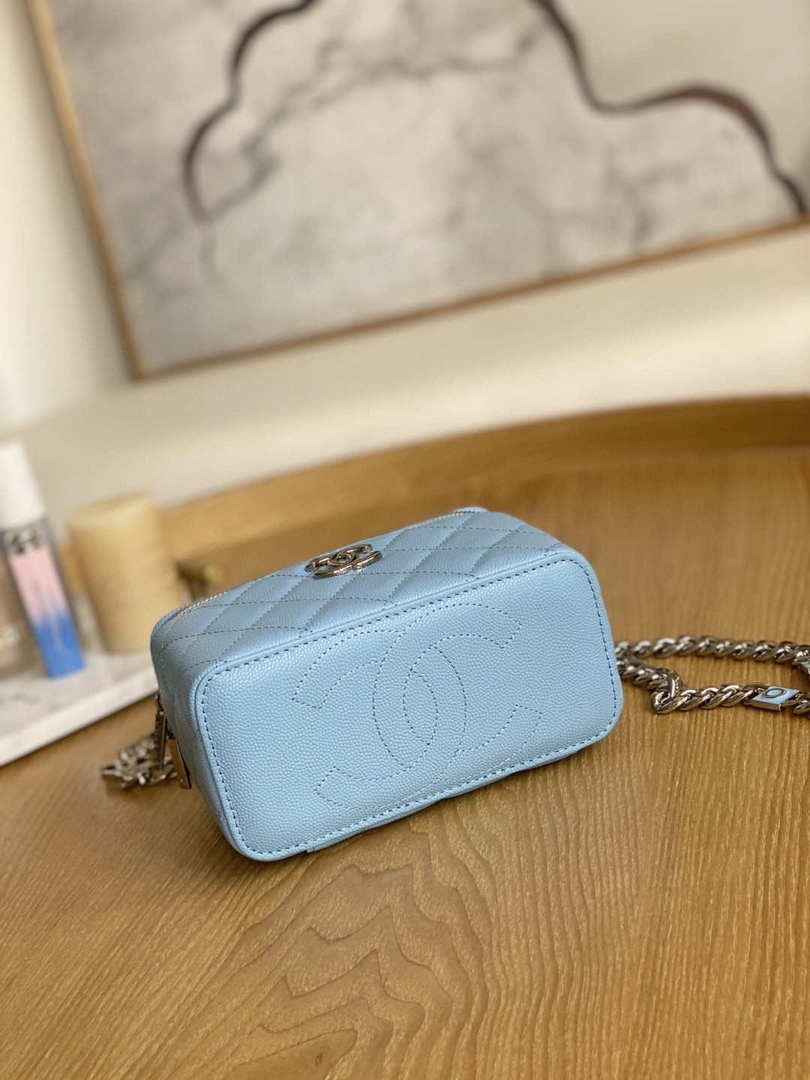 Chanel A81194 Vanity with chain Calfskin Sliver Light Blue - Default Title - View 5