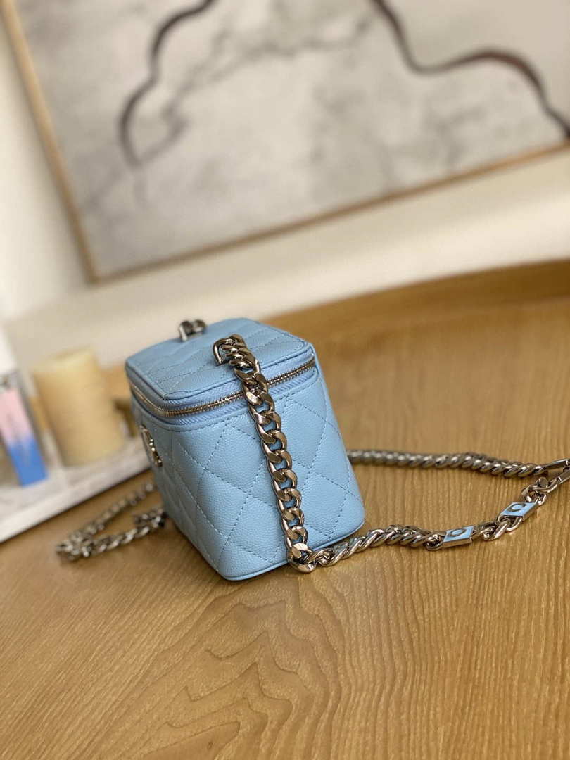 Chanel A81194 Vanity with chain Calfskin Sliver Light Blue - Default Title - View 6