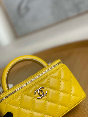 Chanel A81208 Vanity with Chain Lambskin Gold Yellow - Default Title - View 4
