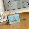 Chanel A81197 Mini Flap Lambskin Enamel & Gold-Tone Metal Light Blue - Default Title - View 1