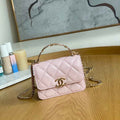 Chanel A81197 Mini Flap Lambskin Enamel & Gold-Tone Metal Pink - Default Title - View 1