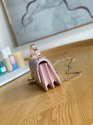 Chanel A81197 Mini Flap Lambskin Enamel & Gold-Tone Metal Pink - Default Title - View 5