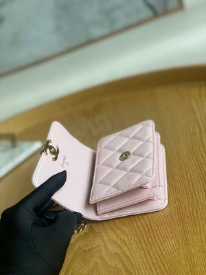 Chanel A81197 Mini Flap Lambskin Enamel & Gold-Tone Metal Pink - Default Title - View 7