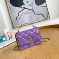 Chanel A81197 Mini Flap Lambskin Enamel & Gold-Tone Metal Purple - Default Title - View 1