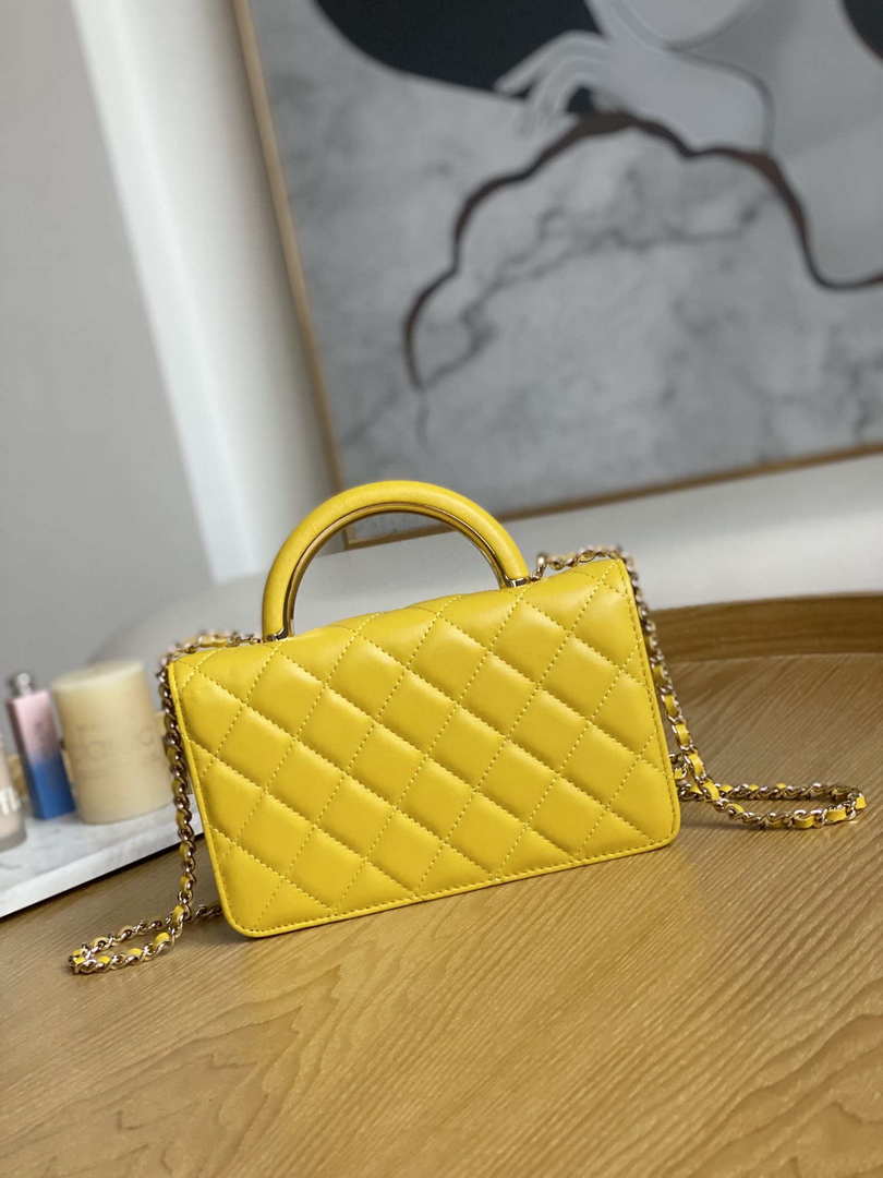 Chanel A81207 WOC 19 Chain Wallet Bag Lambskin Yellow Gold - Default Title - View 2