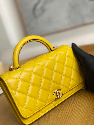 Chanel A81207 WOC 19 Chain Wallet Bag Lambskin Yellow Gold - Default Title - View 3