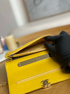 Chanel A81207 WOC 19 Chain Wallet Bag Lambskin Yellow Gold - Default Title - View 8