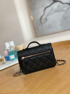 Chanel A81215 Mini messenger bag with Handle Black - Default Title - View 2