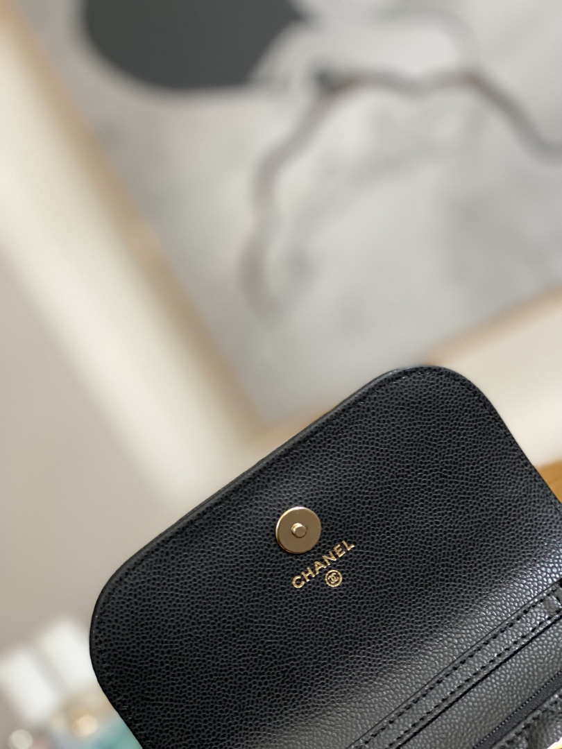 Chanel A81215 Mini messenger bag with Handle Black