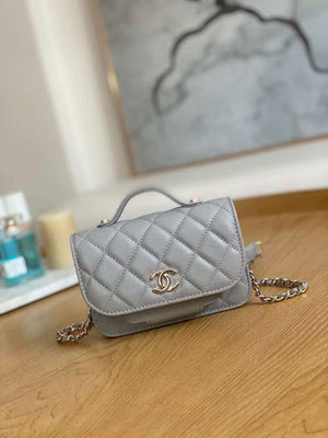 Chanel A81215 Mini messenger bag with Handle Gray - Default Title - View 1