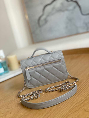 Chanel A81215 Mini messenger bag with Handle Gray - Default Title - View 2