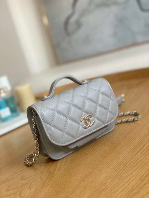 Chanel A81215 Mini messenger bag with Handle Gray - Default Title - View 3