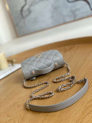 Chanel A81215 Mini messenger bag with Handle Gray - Default Title - View 5