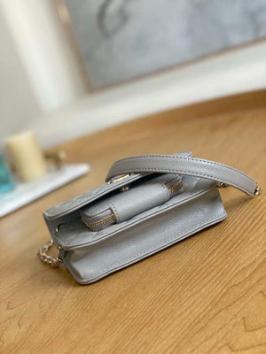 Chanel A81215 Mini messenger bag with Handle Gray - Default Title - View 6