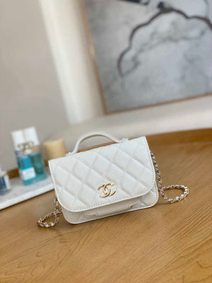 Chanel A81215 Mini messenger bag with Handle White - Default Title - View 1