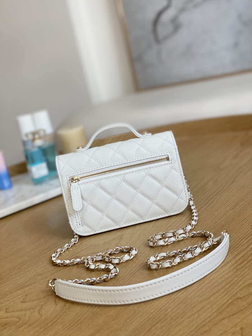 Chanel A81215 Mini messenger bag with Handle White - Default Title - View 2