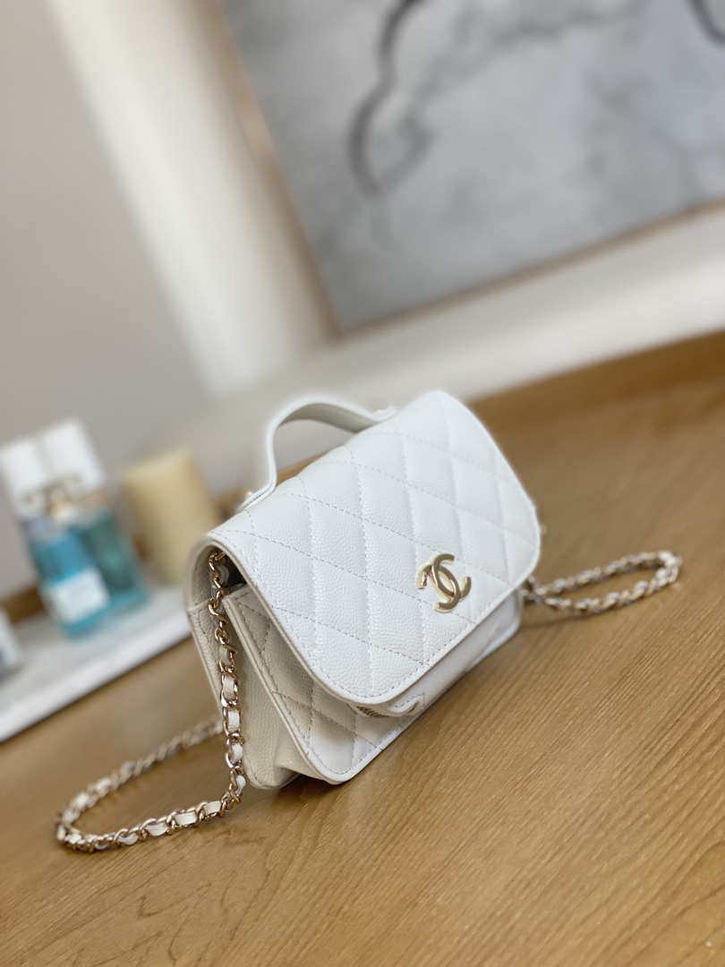 Chanel A81215 Mini messenger bag with Handle White - Default Title - View 4