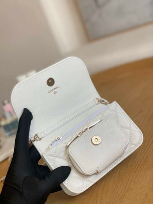 Chanel A81215 Mini messenger bag with Handle White - Default Title - View 7