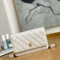 Chanel A81217 Flap Bag Lambskin Onyx Small Square Stewardess Bag White - Default Title - View 1