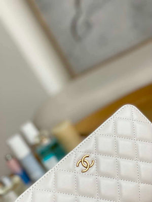 Chanel A81217 Flap Bag Lambskin Onyx Small Square Stewardess Bag White - Default Title - View 4