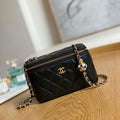 Chanel A81242 Vanity with chain Lambskin Gold football Black - Default Title - View 1