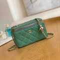 Chanel A81242 Vanity with chain Lambskin Gold football Light Green - Default Title - View 1