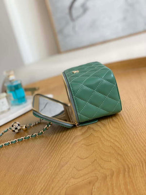 Chanel A81242 Vanity with chain Lambskin Gold football Light Green - Default Title - View 7