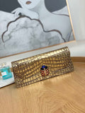 Chanel A86015 Clutch evening bag Crocodile Gold