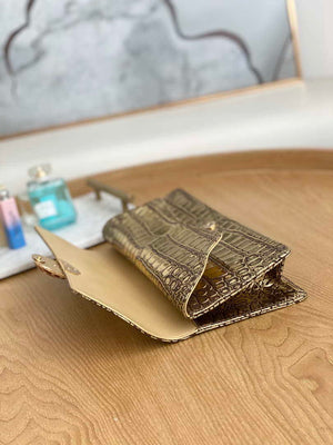 Chanel A86015 Clutch evening bag Crocodile Gold - Default Title - View 6