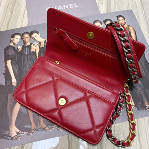 Chanel A86092 WOC Chain Wallet Bag Lambskin Wine Red - Default Title - View 4
