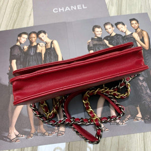 Chanel A86092 WOC Chain Wallet Bag Lambskin Wine Red - Default Title - View 5