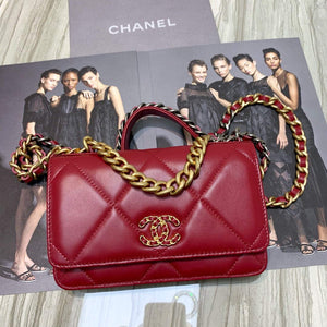Chanel A86092 WOC Chain Wallet Bag Lambskin Wine Red - Default Title - View 7