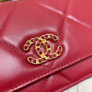 Chanel A86092 WOC Chain Wallet Bag Lambskin Wine Red - Default Title - View 9