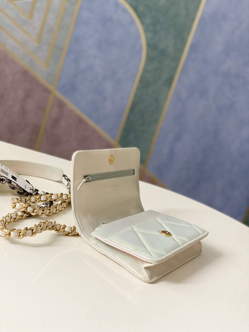 Chanel A86092 WOC Chain Wallet Bag Lambskin White - Default Title - View 7