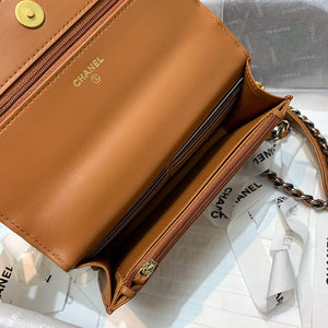 Chanel A86092 WOC 19 Chain Wallet Bag Lambskin Brown - Default Title - View 9